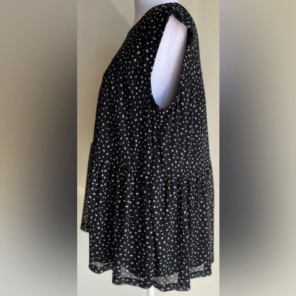 NWT JUICY COUTURE PULLOVER SLEEVELESS FLOWY BLOUSE SZ L, BLACK/PINK - Picture 4 of 15